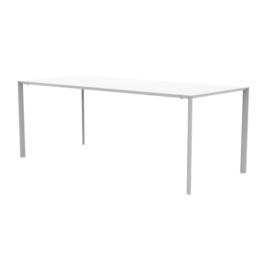 Fox bord 200x90 cm från Vermobil i matt vit som är självjusterande och stapelbart.