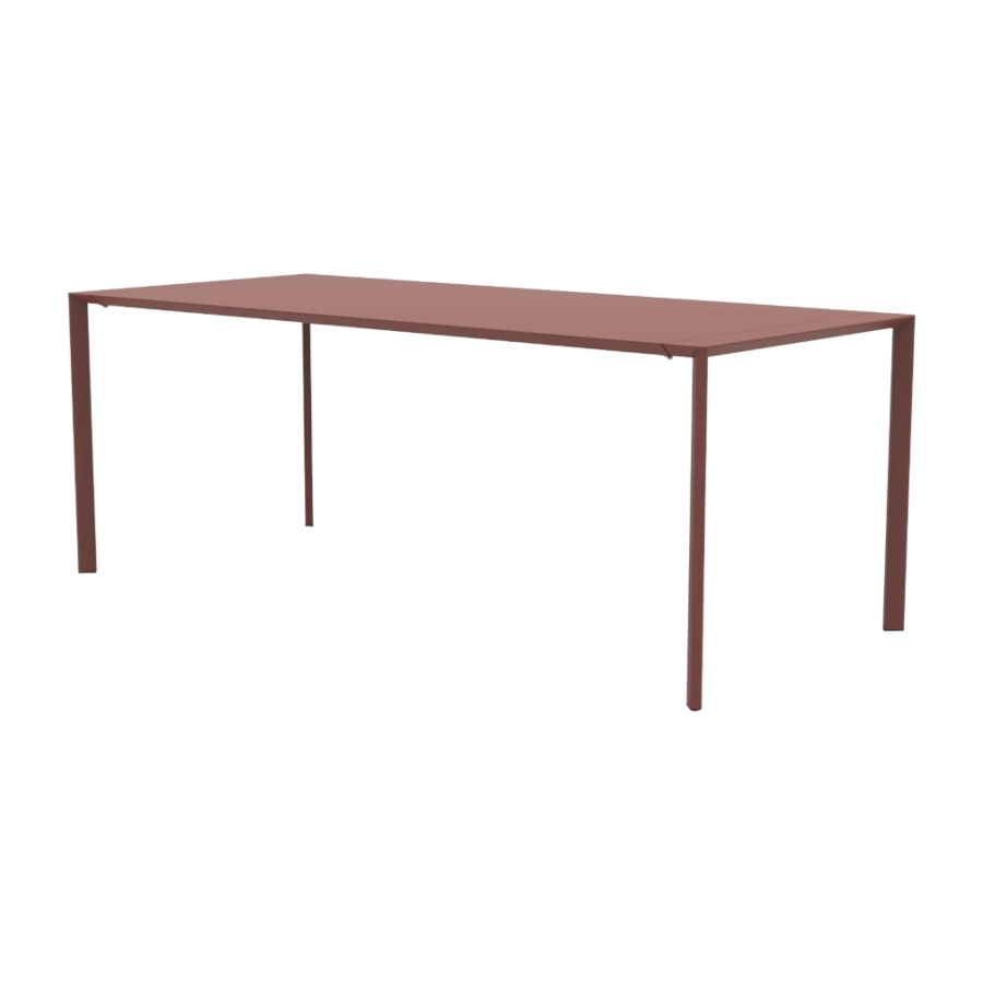 Fox bord 200x90 cm från Vermobil i terracotta som är självjusterande och stapelbart.