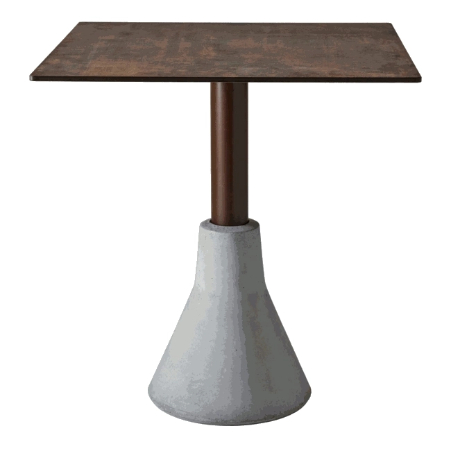 Big Foot bordsstativ med cementfot och stålpelare från Sedex ihop med en bordsskiva.