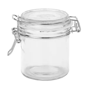 Glasburk 30 cl med lock och metallspänne.