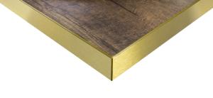 AL387 bordsskiva, laminat, rak guld aluminiumkant, tjocklek 3,87/2,1 cm