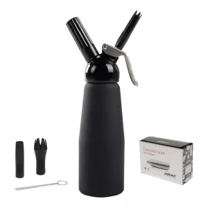 Gräddsifon 0,5 liter svart med 10 patroner från Exxent.