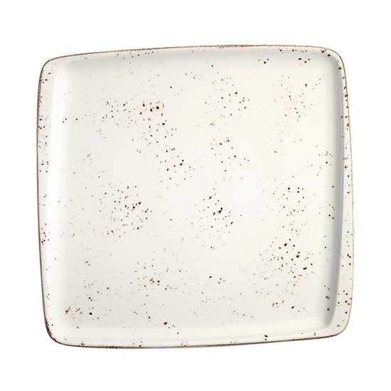 Grain Moove fyrkantig tallrik 27x25 cm från Bonna med prickig dekor.