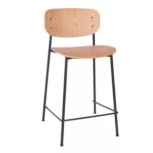 Greenwich barstol i svart/ekplywood från Global och med hög sitthöjd.