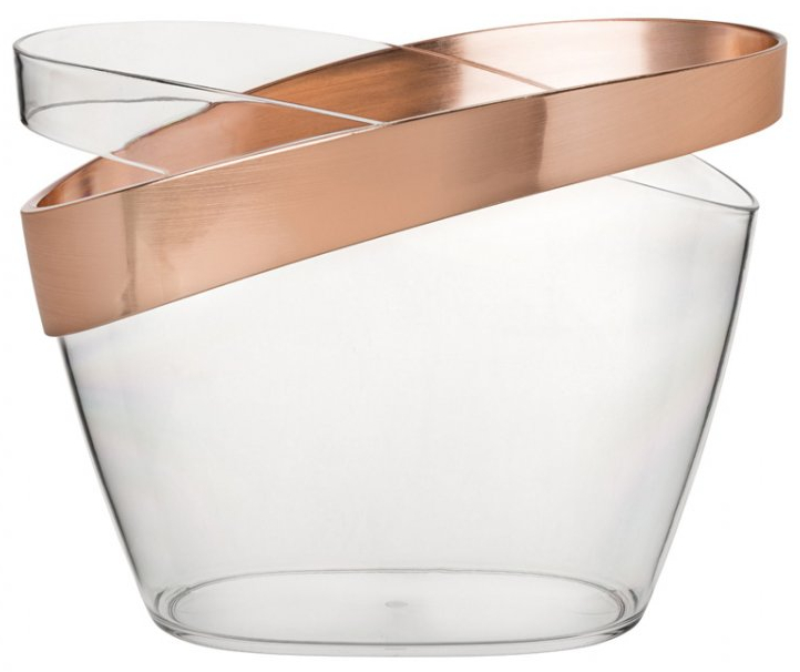 Champagnekylare, transparent/koppar - 2 st/fp