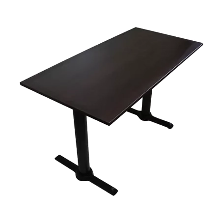 Lia restaurangbord med 2-pelarstativ av gjutjärn och bordsskiva av laminat.