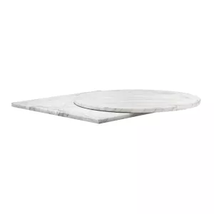 Carrara marmor bordsskiva som finns i olika storlekar och former.