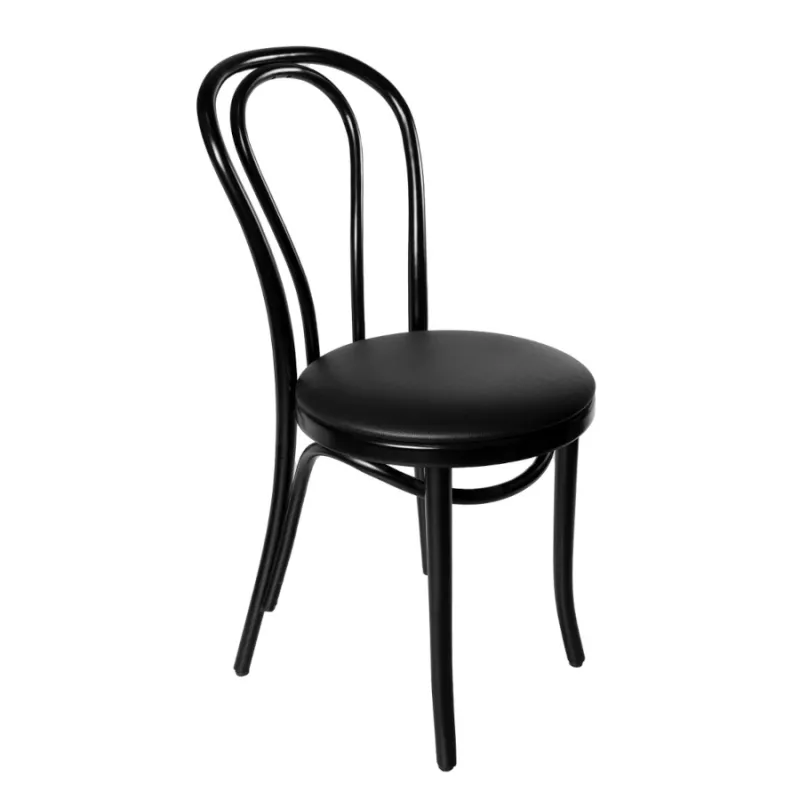 Michael stol i wenge med klädd sits i svart konstläder från Fameg.