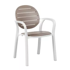 Palma karmstol i vit/tortora från Nardi.