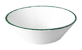 Optimo Picnic, skål, 20 diameter cm, 80 cl, vit, grön kant - 6 st/fp