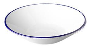 Optimo Picnic, pastatallrik, 27 diameter cm, 150 cl, vit, koboltblå kant - 3 st/fp