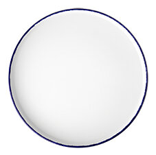 Optimo Picnic, flat tallrik, 20 diameter cm, vit, koboltblå kant - 6 st/fp