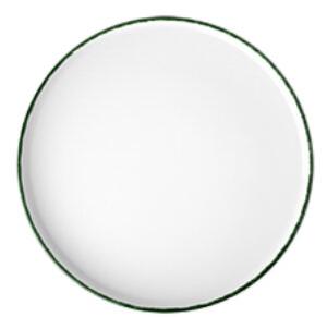 Optimo Picnic, flat tallrik, 26 diameter cm, vit, grön kant - 6 st/fp