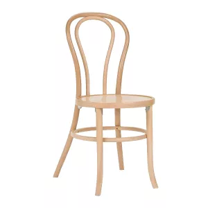A1845 stol med träsits från Paged Meble som är stapelbar.