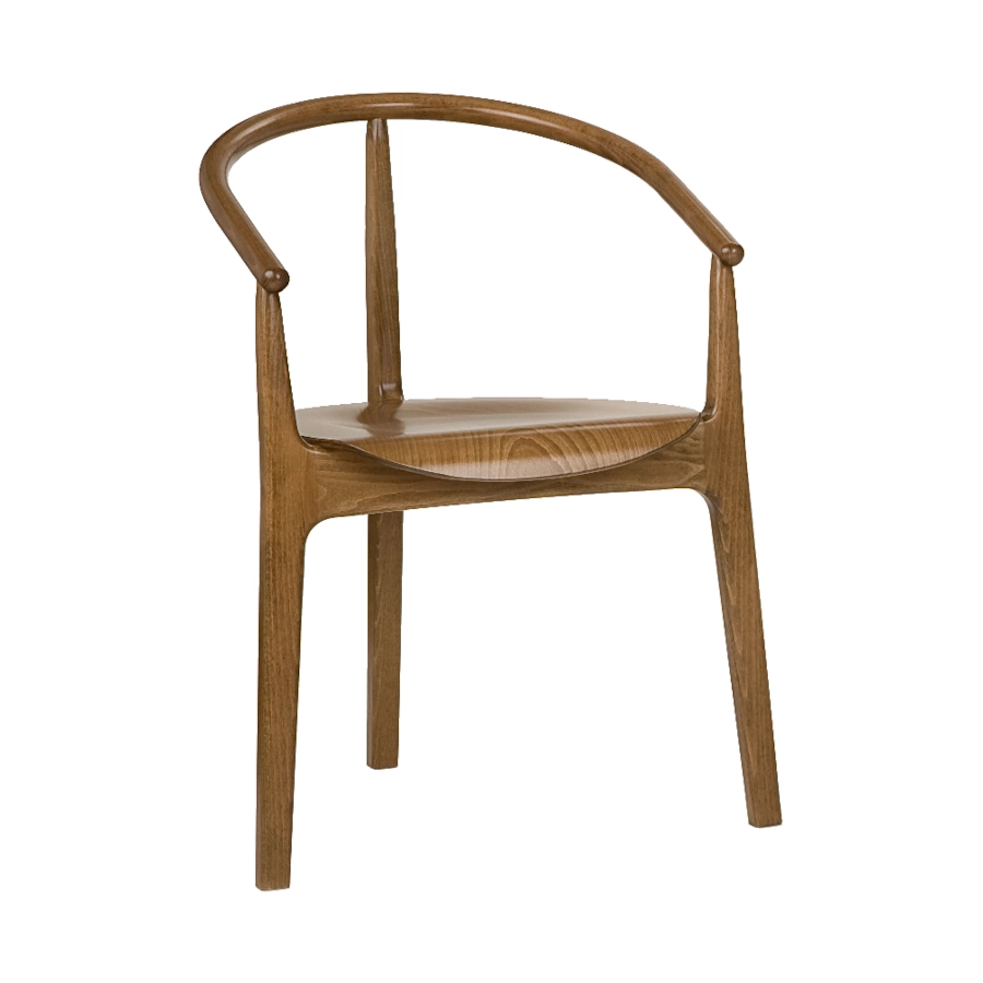 Evo karmstol med träsits från Paged Meble som har 3 ben.