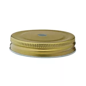 Lock med hål för sugrör från Utopia Tableware som är 7 diameter cm i guld.