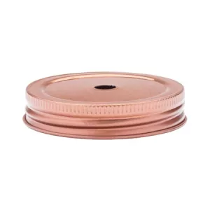 Lock med hål för sugrör från Utopia Tableware som är 7 diameter cm i koppar.