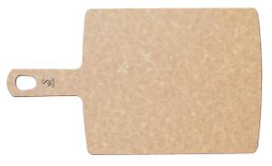 Skärbräda & serveringsbricka, träfiber, handtag, 20x34 cm, natur