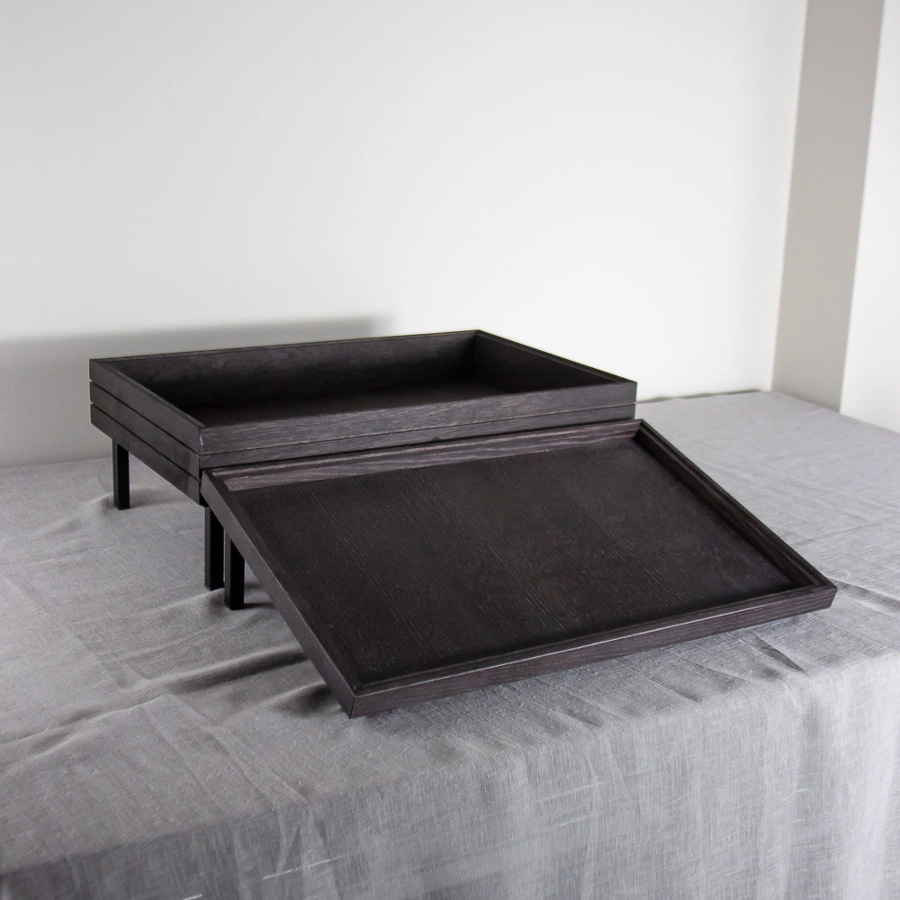 Ställningar ihop med trälådor från Select Concept.