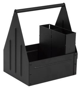 Toolbox, 3 fack, 17x14 cm, svart