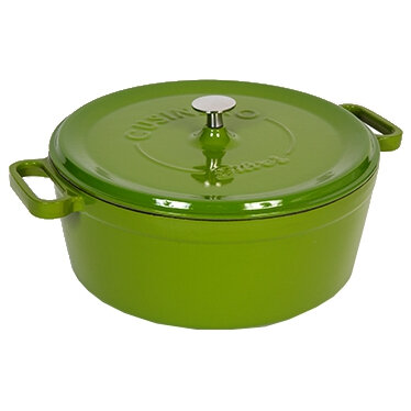 Gryta 28 diameter av gjutjärn som rymmer 6 liter med grön färg från Silver.