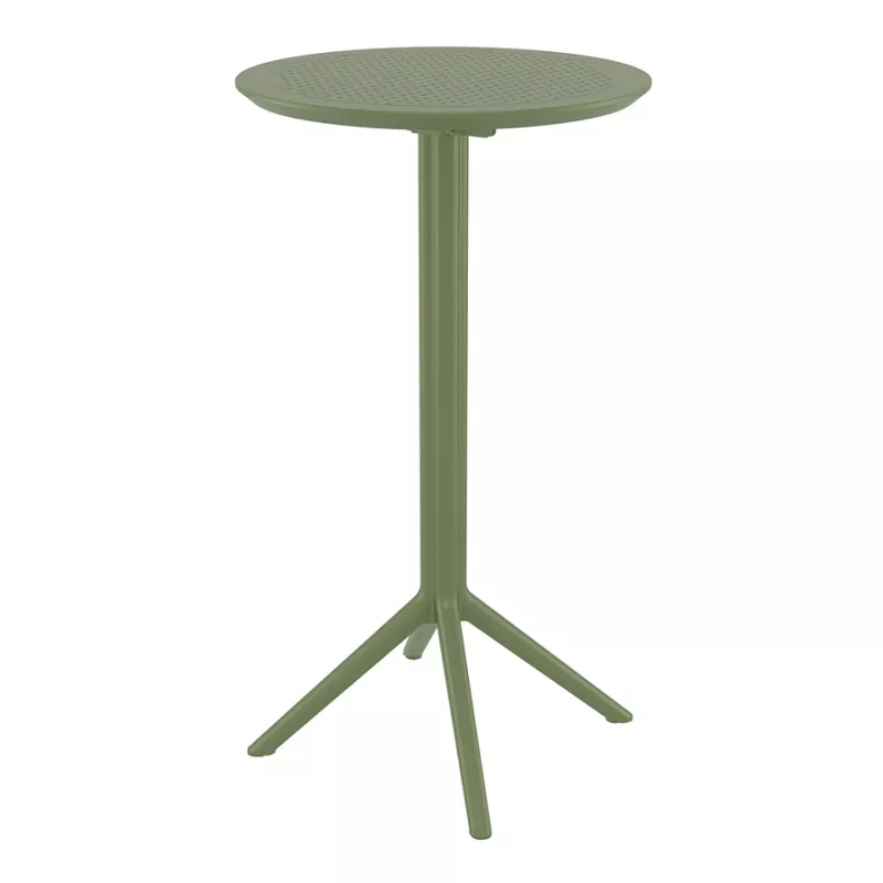 Sky ståbord, fällbar, stapelbar, 60 diameter cm, höjd 108 cm - 2 st/fp (Olivgrön)