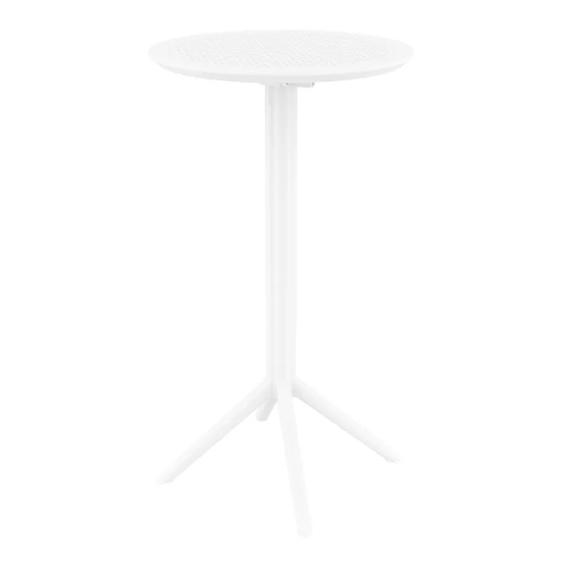 Sky ståbord, fällbar, stapelbar, 60 diameter cm, höjd 108 cm - 2 st/fp (Vit)