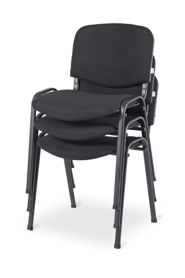 Sofie stolar från Elj med klädd sits och rygg som är staplade.