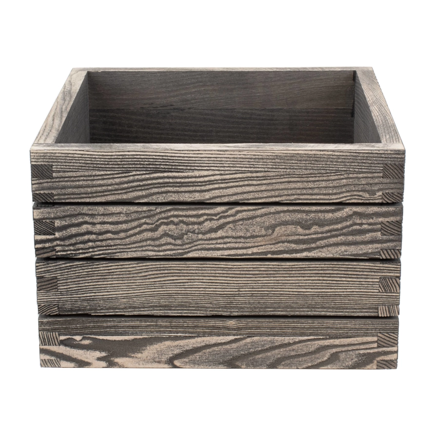 Stapelbar trälåda från Select Concept som är i driftwood och 24,7x24,7x16,8 cm.