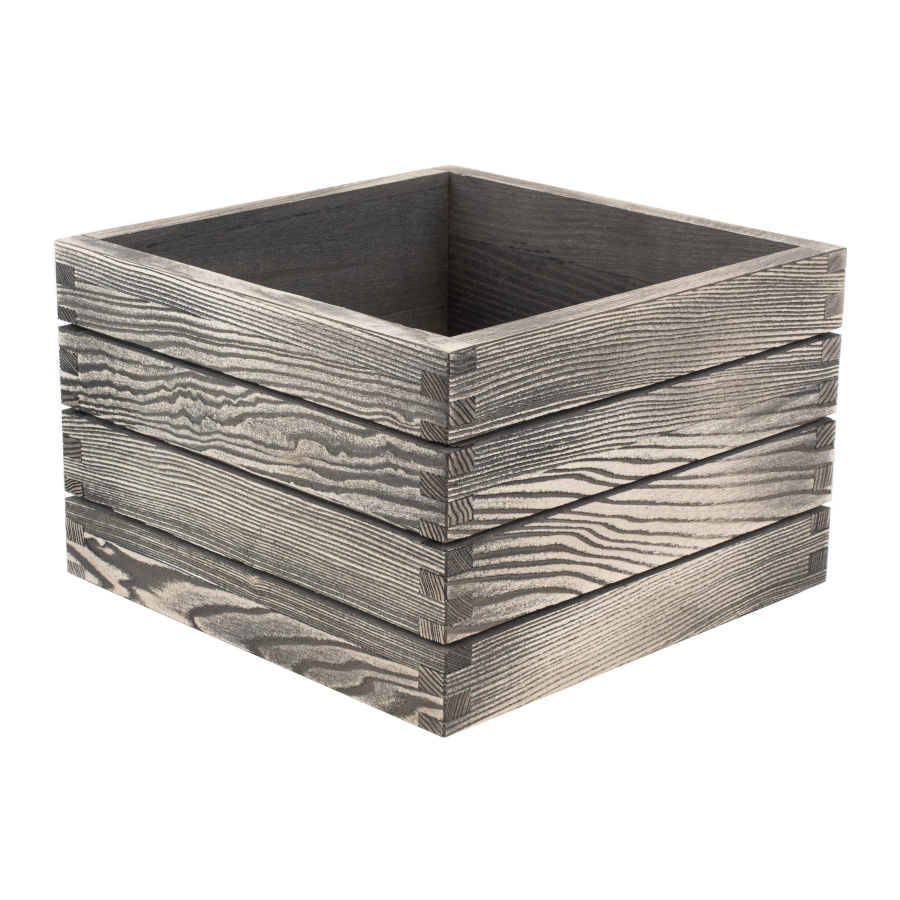 Stapelbar trälåda från Select Concept som är i driftwood och 24,7x24,7x16,8 cm.
