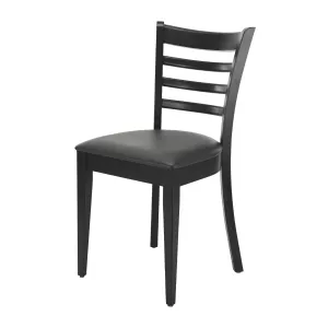 Stol James R i wenge med brunt konstläder från Realisera.