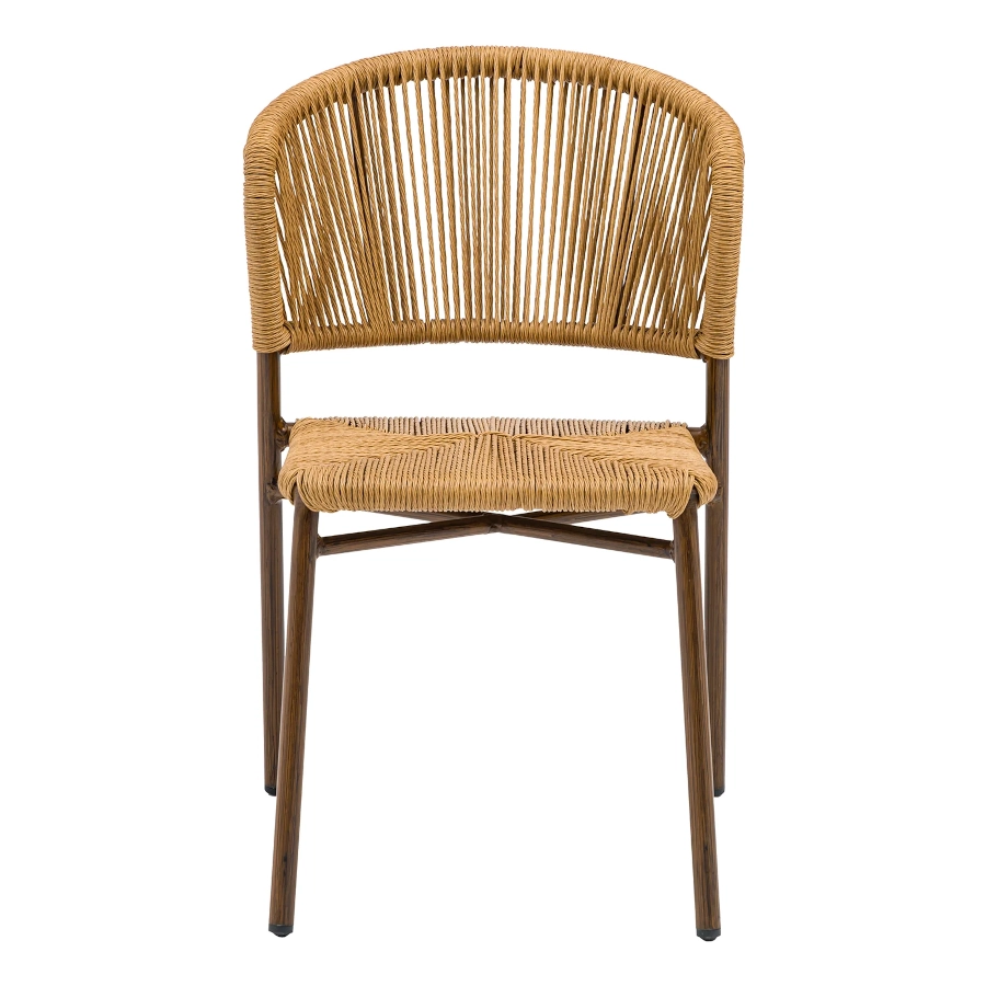 Nantes stol i brun trälook och natur fiberrotting från Xirbi.