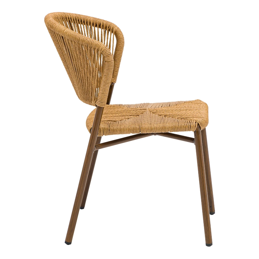 Nantes stol i brun trälook och natur fiberrotting från Xirbi.