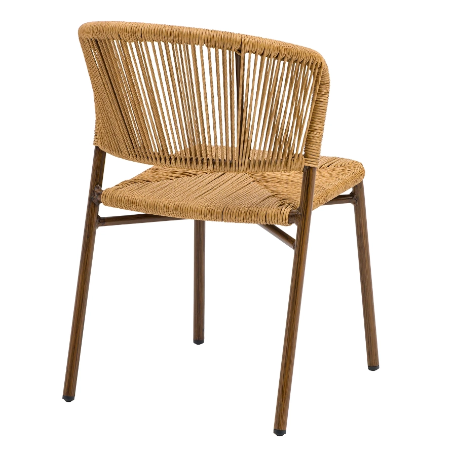 Nantes stol i brun trälook och natur fiberrotting från Xirbi.