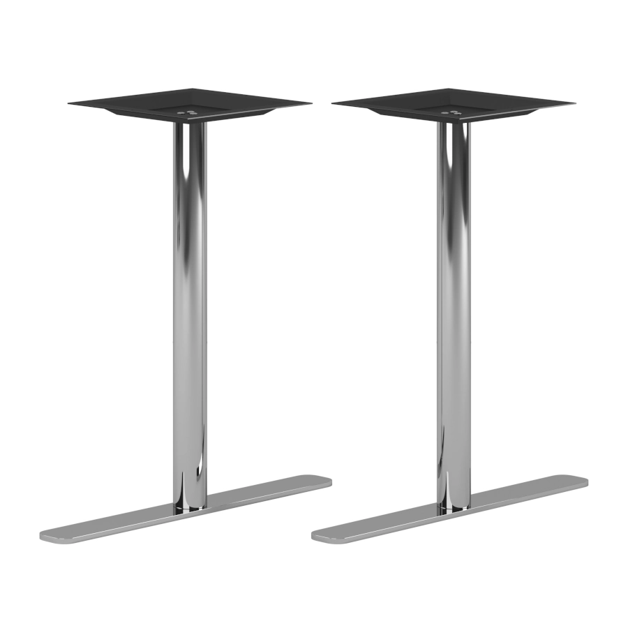 Studio 2-pelare bordsstativ i polerat rostfritt från Elj.