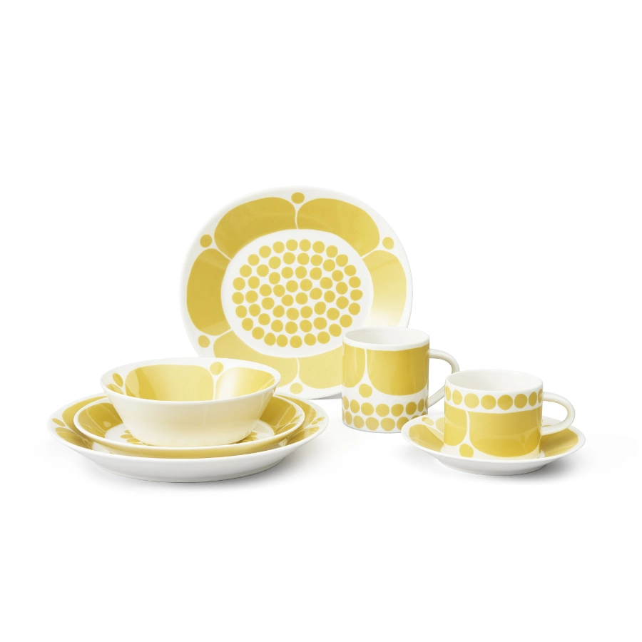 Sunnuntai porslin i gult från Arabia.