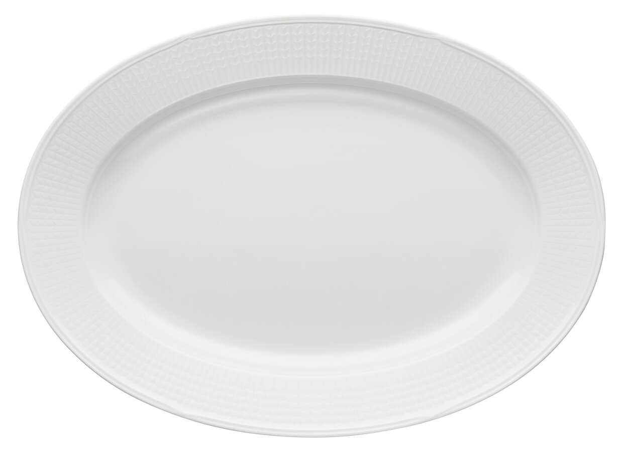 Swedish Grace, ovalt fat, 40x29 cm, Snö - 2 st/fp