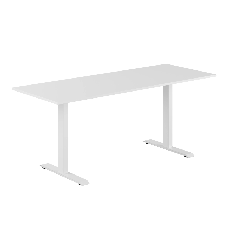 Tellus Basic bordsstativ från Elj i vitt med vit bordsskiva som finns i olika storlekar.