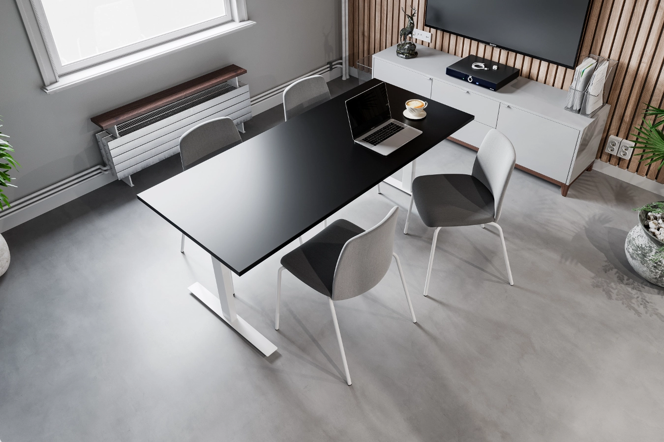 Tellus bord ihop med Choice stolar från Elj.