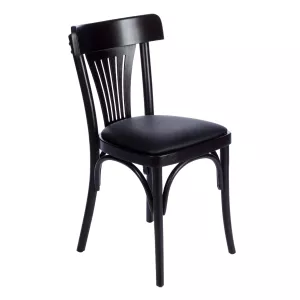 Tobias stol i wenge med sits i svart konstläder från Select.