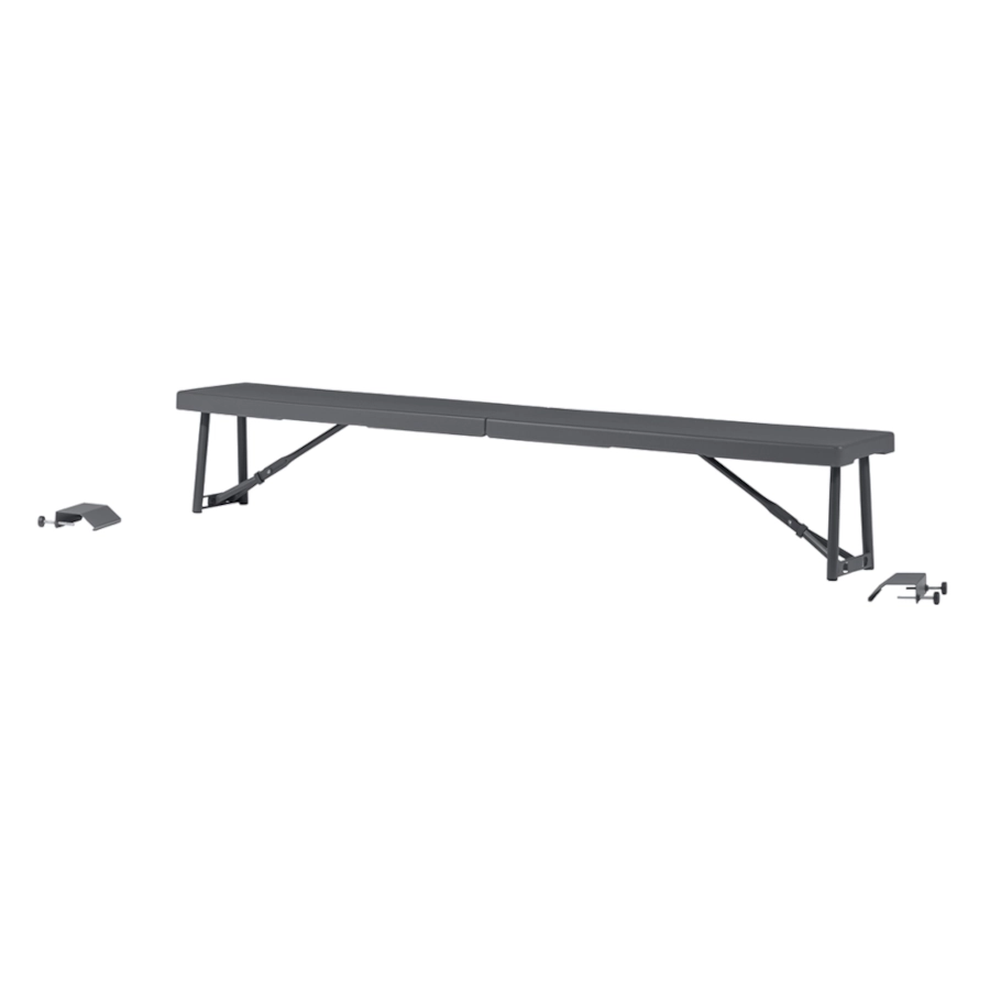 Hylla 184x30,5 cm med höjd 31 cm i mörkgrå från Zown som är fällbart.