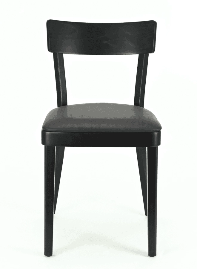 Tura stol i wenge och mörkbrun vintage pu-läder från Realisera.