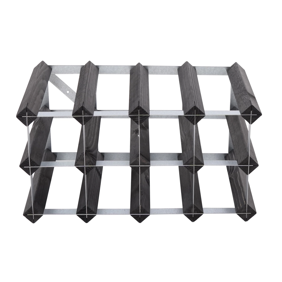 Vinställ i svart med plats för 12 flaskor från Traditional Wine Rack.
