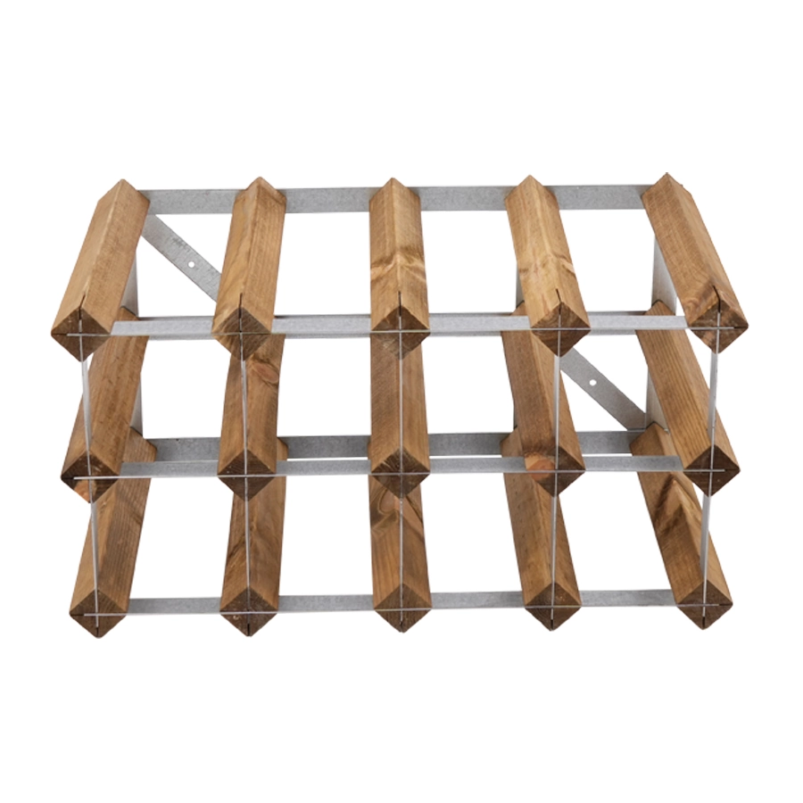 Vinställ i ljus ek med plats för 12 flaskor från Traditional Wine Rack.