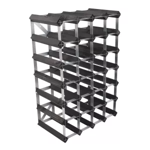 Vinställ i svart med plats för 30 flaskor från Traditional Wine Rack.