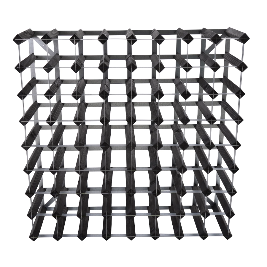 Vinställ i svart med plats för 72 flaskor från Traditional Wine Rack.