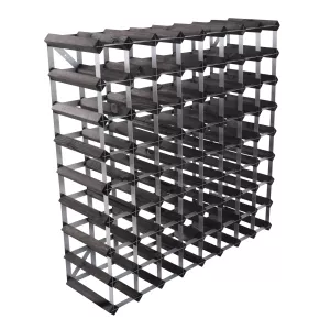 Vinställ i svart med plats för 72 flaskor från Traditional Wine Rack.