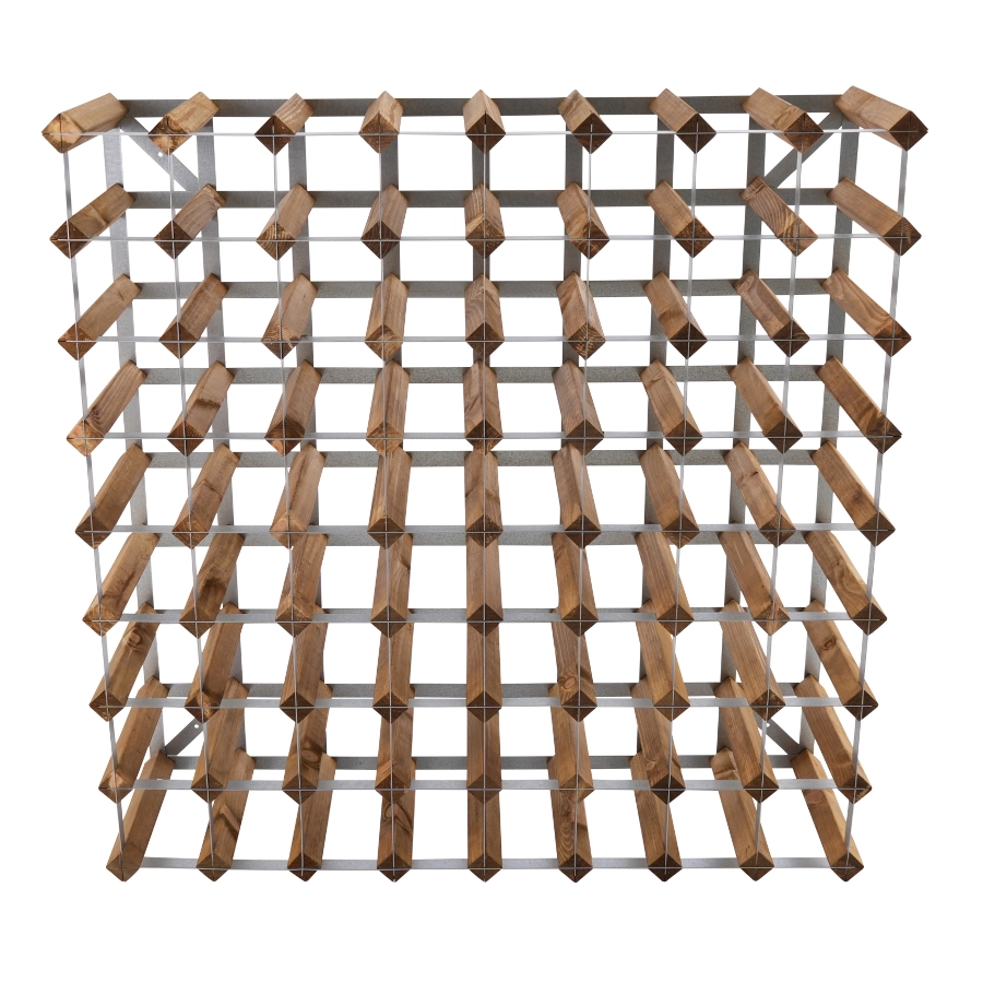 Vinställ i ljus ek med plats för 72 flaskor från Traditional Wine Rack.