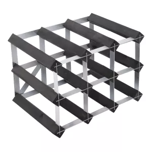 Vinställ i svart med plats för 9 flaskor från Traditional Wine Rack.