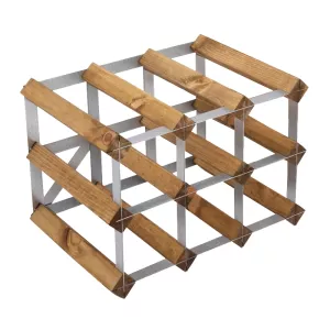 Vinställ i ljus ek med plats för 9 flaskor från Traditional Wine Rack.